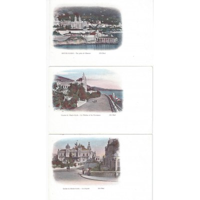 Monaco - Monte-Carlo - Lot de 3 Cartes vers 1900 